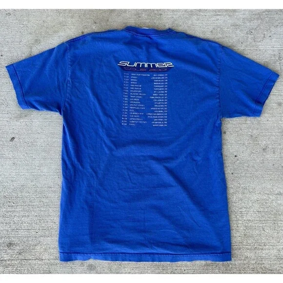 2001 VTG Phish Band Trey Anastasio Summer Tour T-Shirt Blue Men's Large RARE - Picture 3 of 5